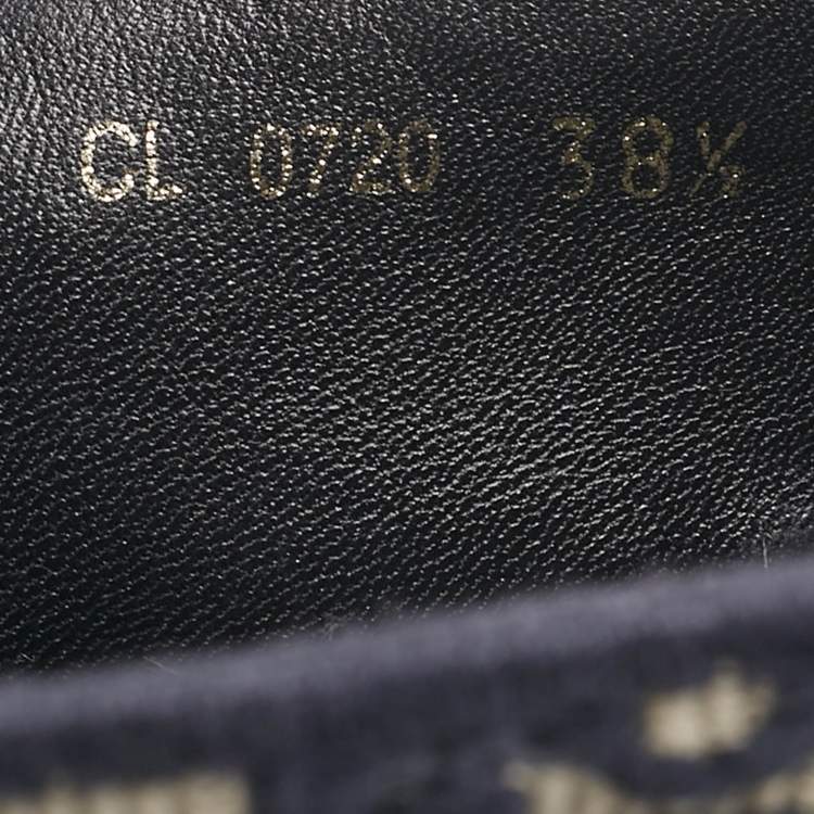 Pre Owned Dior Blue Oblique Canvas Granville Espadrille Flats Size 38.5