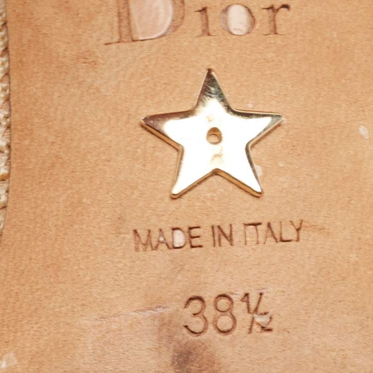 مملوكة مسبقًا Dior Beige Fabric J'Adior Slingback Pumps Size 38.5