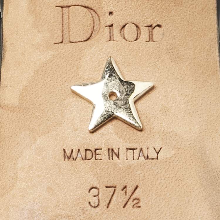 Pre Owned Dior Black Patent Leather J'adior Slingback Pumps Size 37.5