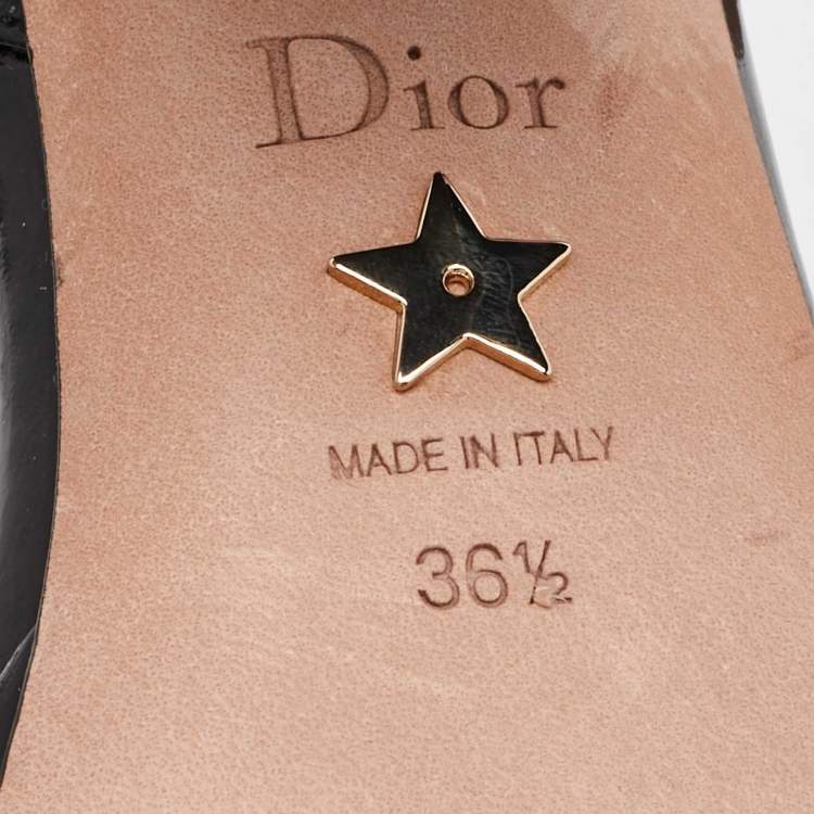 Pre Owned Dior Black Leather Ankle Strap Sandals Size 36.5