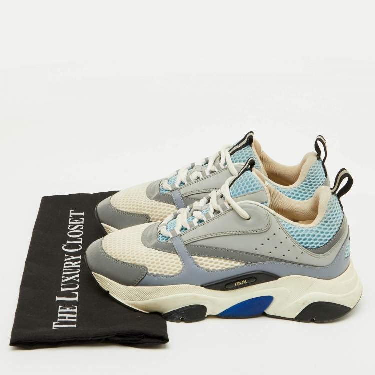 Pre Owned Dior Multicolor Leather and Mesh B22 Sneakers Size 39