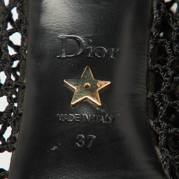Pre Owned Dior Black Suede and Mesh Naughtily-D Ankle Boots Size 37