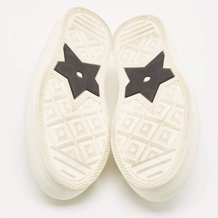 Pre Owned Dior White Canvas Walk'n'Dior Low Top Sneakers Size 37