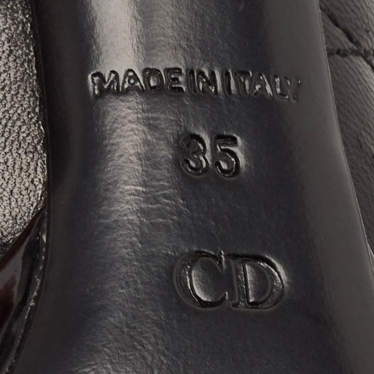 Pre Owned Dior Black Quilted Cannage Leather Platform Pumps Size 35