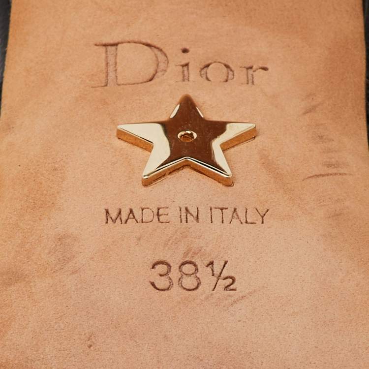 Pre Owned Dior Black Knit Fabric Pointed Toe J'Adior Slingback Pumps Size 38.5