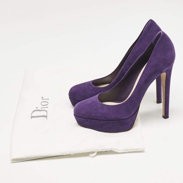 Pre Owned Dior Purple Suede Miss Dior Platform Pumps Size 38