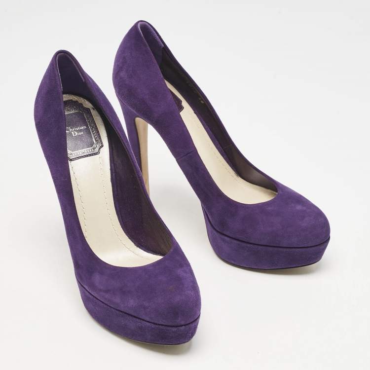 Pre Owned Dior Purple Suede Miss Dior Platform Pumps Size 38
