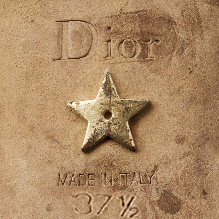 Pre Owned Dior Black Leather J'Adior Slingback Flats Size 37.5