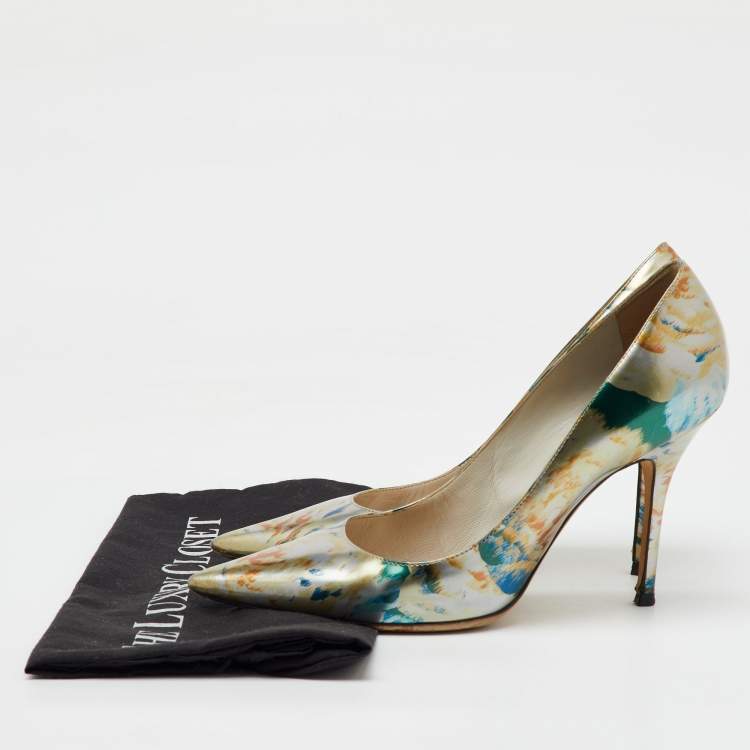 Pre Owned Dior Multicolor Floral Printed Leather Cherie Pointed Toe Pumps Size 39
