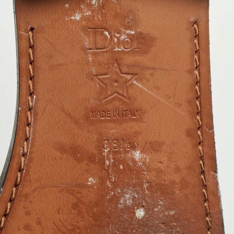 Pre Owned Dior Black Leather Diorevolution Flat Slides Size 38.5