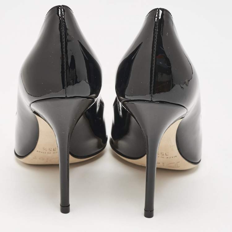 Pre Owned Dior Black Patent Leather Pointed Toe Pumps Size 35.5