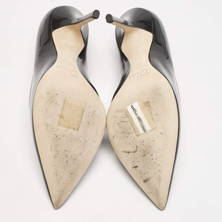 Pre Owned Dior Black Patent Leather Pointed Toe Pumps Size 35.5