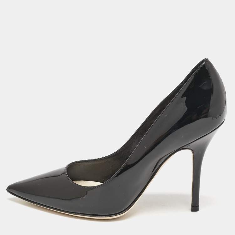 Pre Owned Dior Black Patent Leather Pointed Toe Pumps Size 35.5