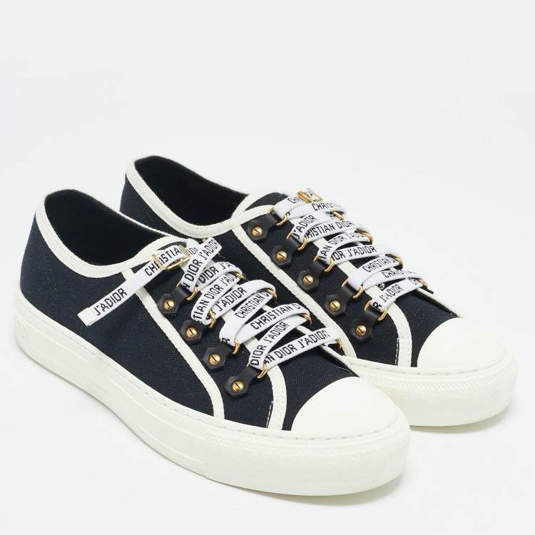 Pre Owned Dior Black Canvas Walk'n'Dior Sneakers Size 39