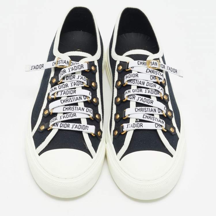 Pre Owned Dior Black Canvas Walk'n'Dior Sneakers Size 39