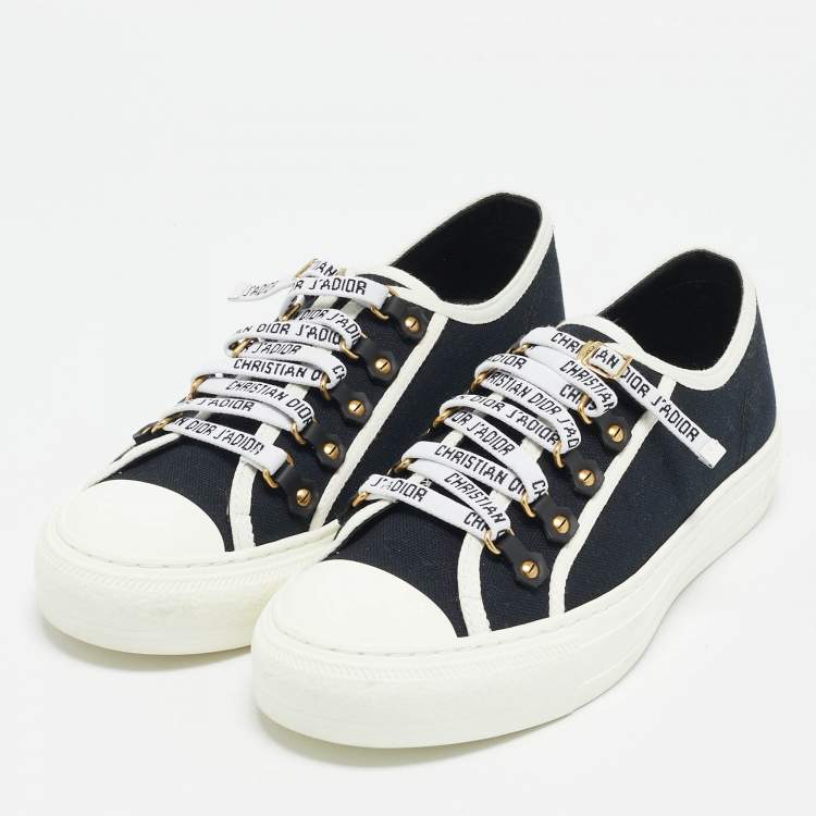 Pre Owned Dior Black Canvas Walk'n'Dior Sneakers Size 39