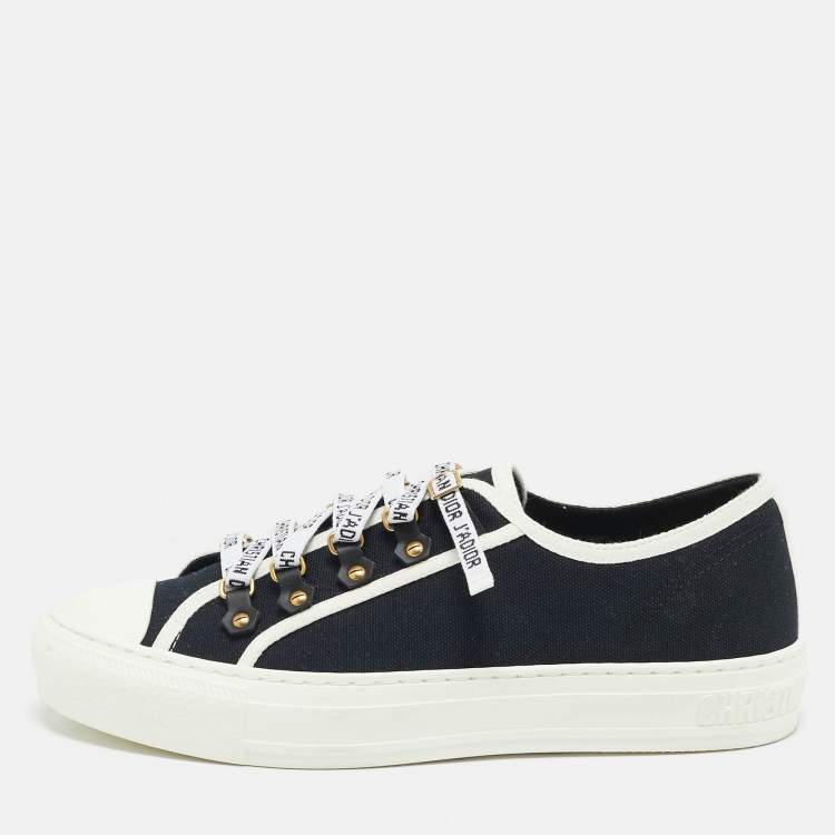 Pre Owned Dior Black Canvas Walk'n'Dior Sneakers Size 39