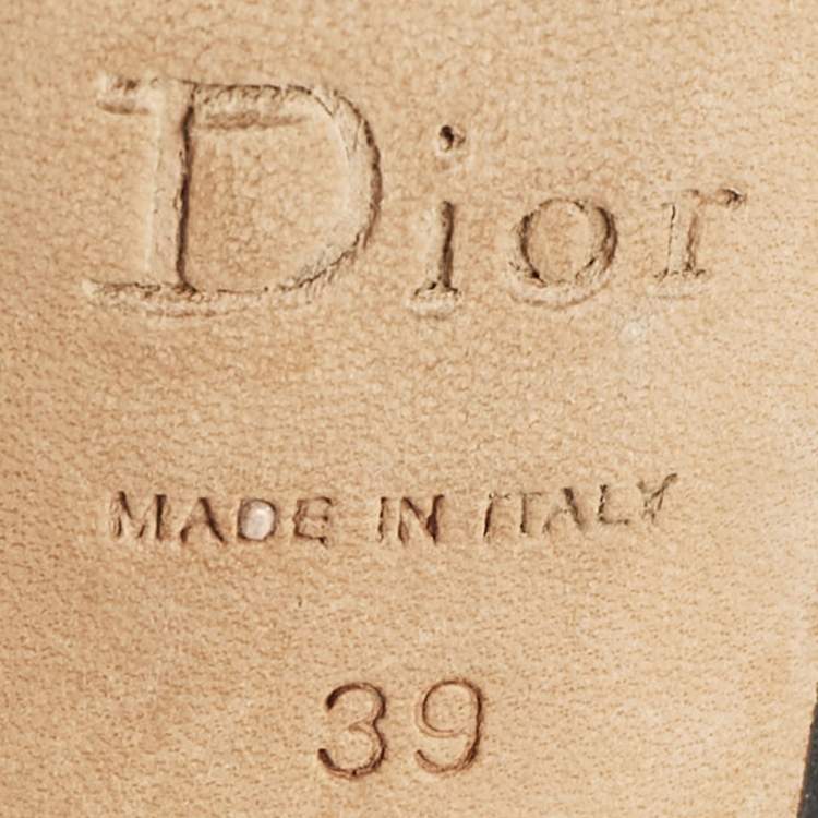 Pre Owned Dior Black Cannage Leather Bow Peep Toe Platform Pumps Size 39