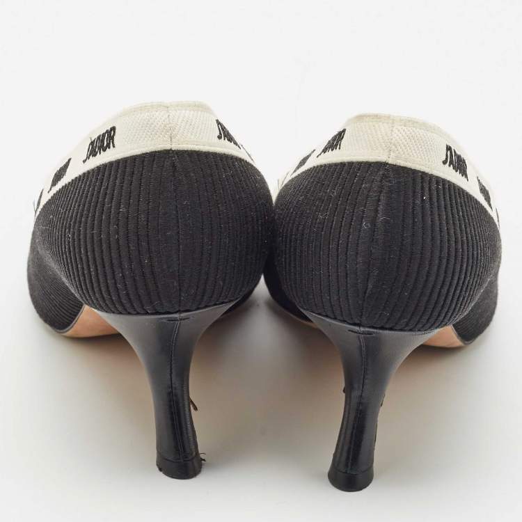 Pre Owned Dior Black Technical Fabric J'Adior Embroidered Pointed Toe Pumps Size 41