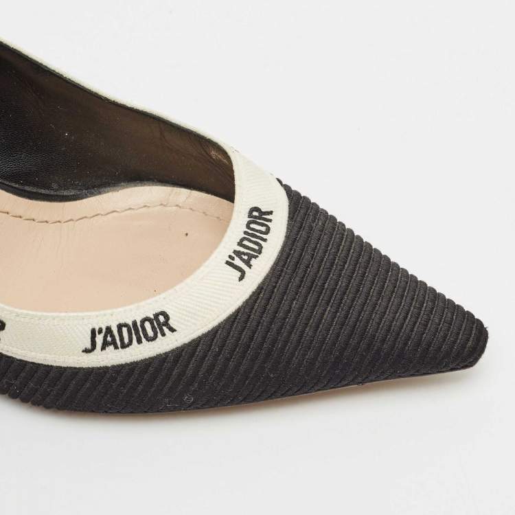 Pre Owned Dior Black Technical Fabric J'Adior Embroidered Pointed Toe Pumps Size 41
