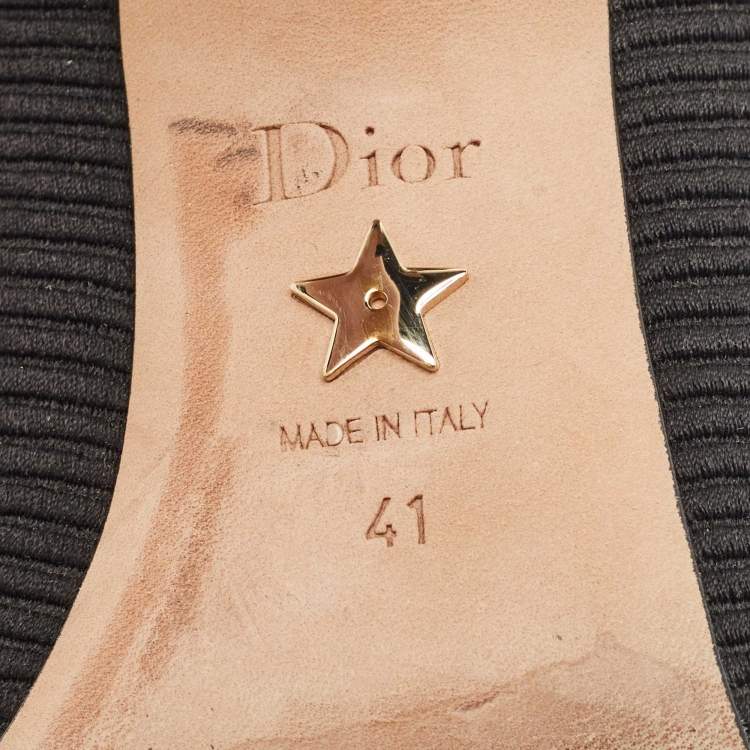 Pre Owned Dior Black Technical Fabric J'Adior Embroidered Pointed Toe Pumps Size 41