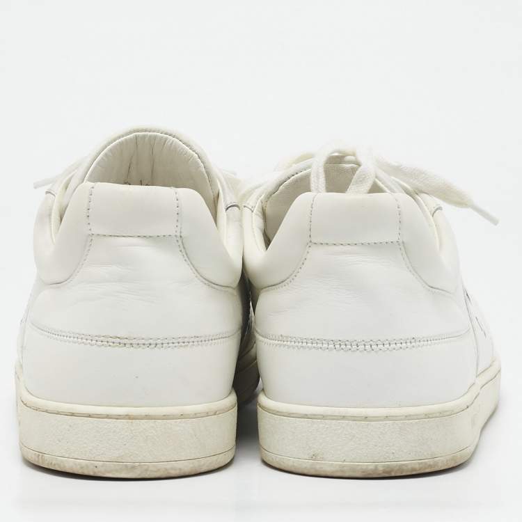 Pre Owned Dior White/Grey Leather And Suede D Bee Low Top Sneakers Size 41