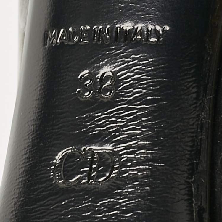 Pre Owned Dior Black Leather Dandy Peep Toe Pumps Size 38