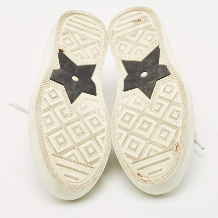 Pre Owned Dior Grey/White Canvas Walk'n'Dior Lace Up Sneakers Size 39