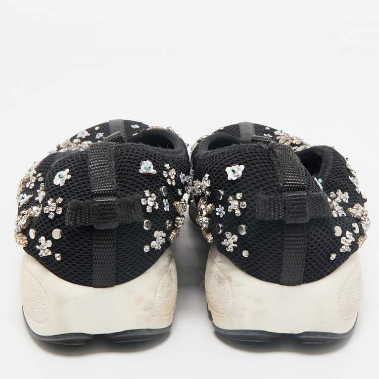 Pre Owned Dior Black Mesh Fusion Slip On Sneakers Size 38