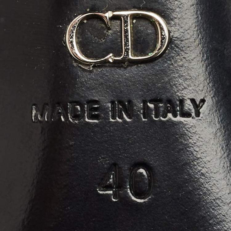 Pre Owned Dior Black Suede Zipped Ankle Length Boots Size 40
