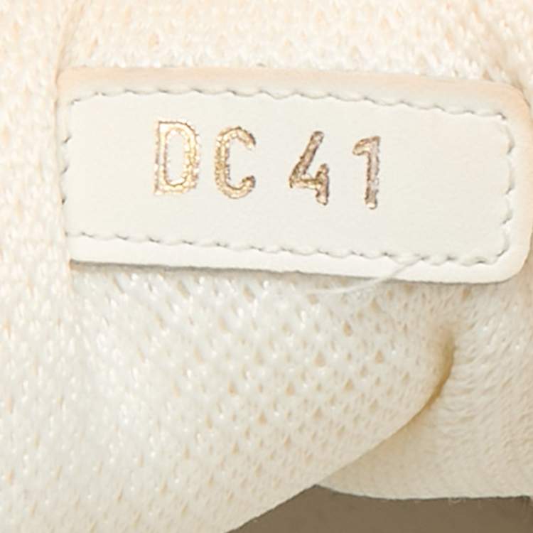 Pre Owned Dior Old Rose/White Oblique Leather and Rubber Vibe Sneakers Size 41
