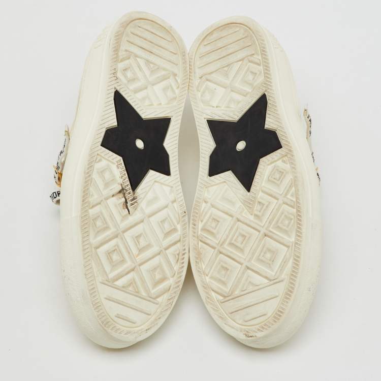 Pre Owned Dior Cream Canvas Walk'n'Dior Low Top Sneakers Size 36.5