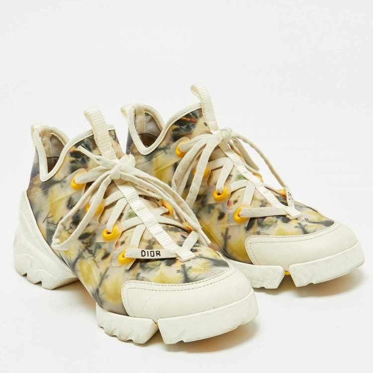 Pre Owned Dior Multicolor Neoprene and PVC D-Connect Sneakers Size 36