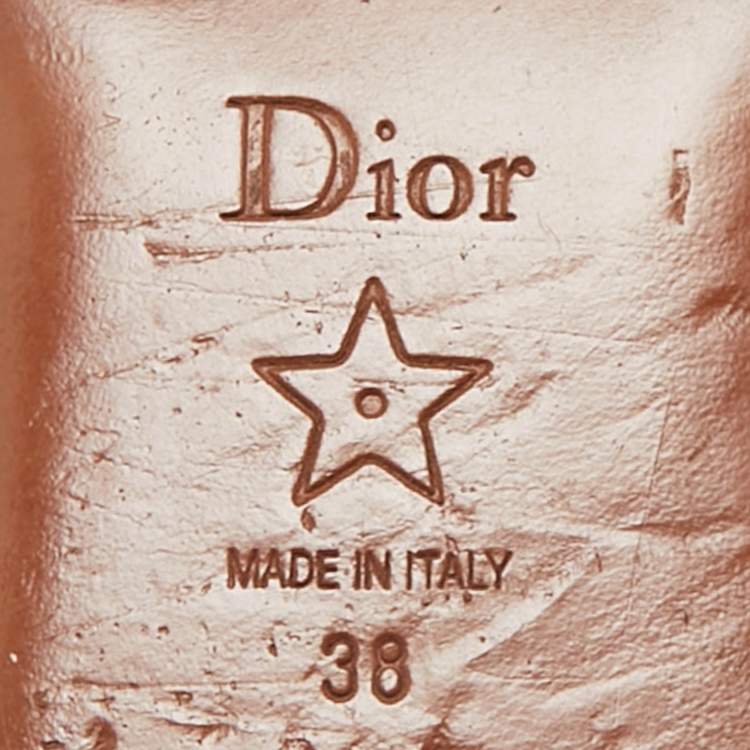 Pre Owned Dior Burgundy Embroidered Canvas Dway Flat Slides Size 38