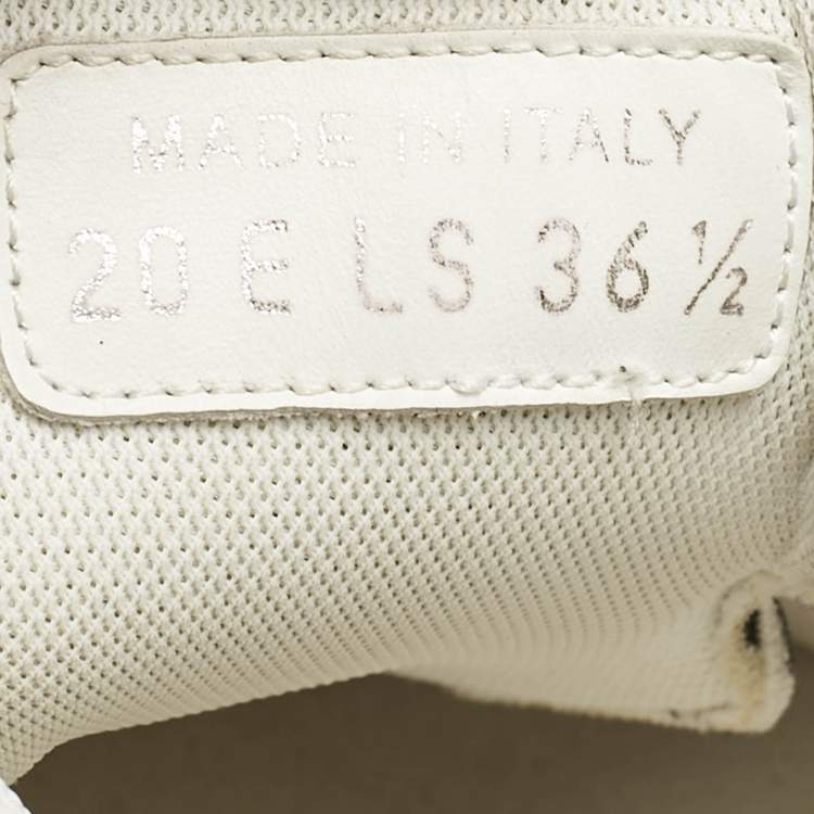 Pre Owned Dior White/Black Oblique Cannage Leather and Rubber B24 Low Top Sneakers Size 36.5
