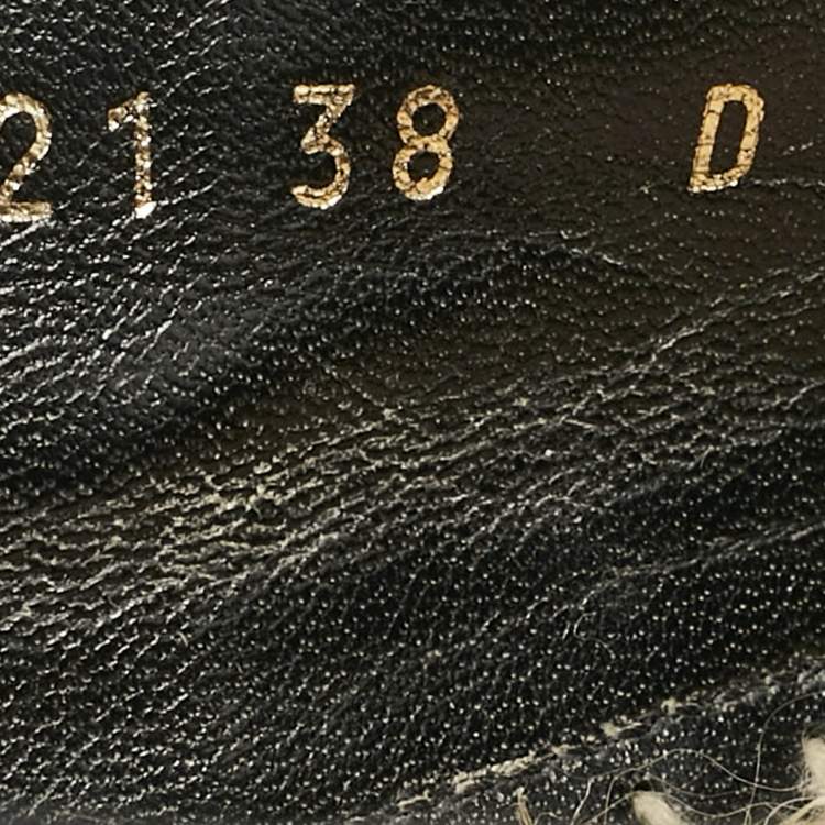 Pre Owned Dior Black/Gold Canvas Granville Espadrille Flats Size 38