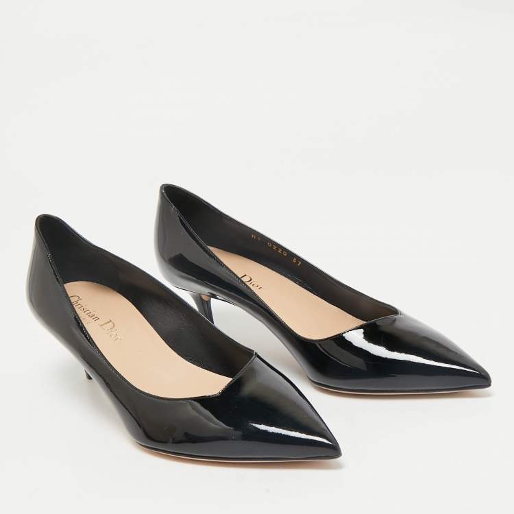 Pre Owned Dior Black Patent Leather Pointed Toe Pumps Size 37