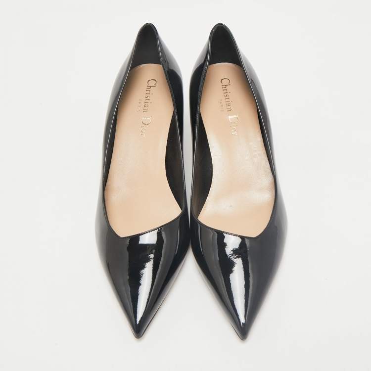 Pre Owned Dior Black Patent Leather Pointed Toe Pumps Size 37
