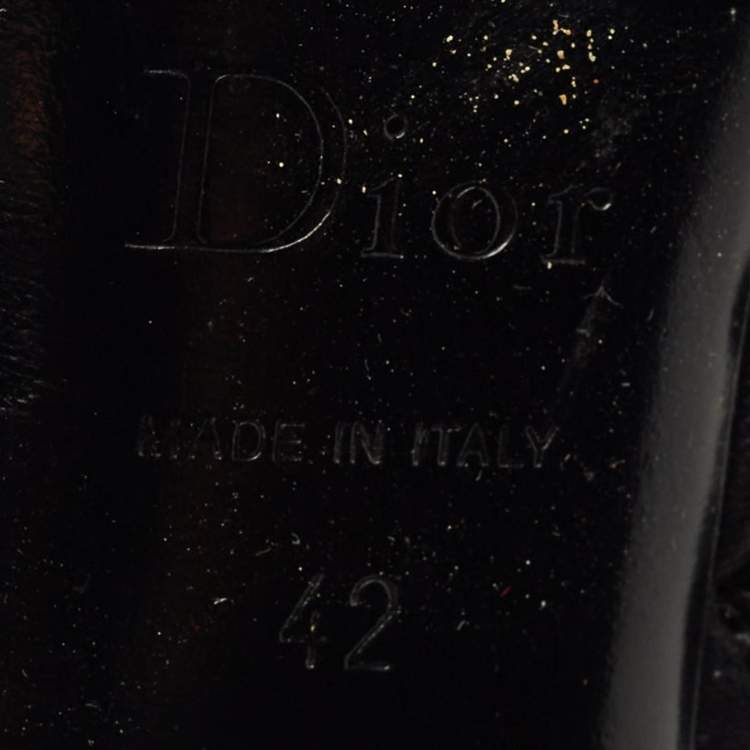 Pre Owned Dior Black Cannage Leather Knee Length Boots Size 42