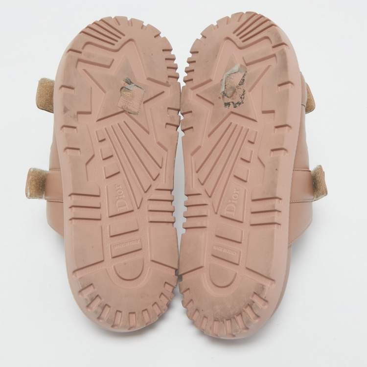 Pre Owned Dior Pink Leather DiorAct Flat Sandals Size 40