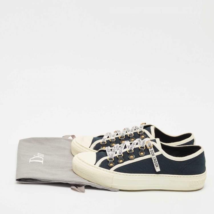 Pre Owned Dior Navy Blue Canvas Walk'n'Dior Low Top Sneakers Size 39