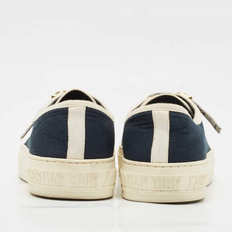 Pre Owned Dior Navy Blue Canvas Walk'n'Dior Low Top Sneakers Size 39