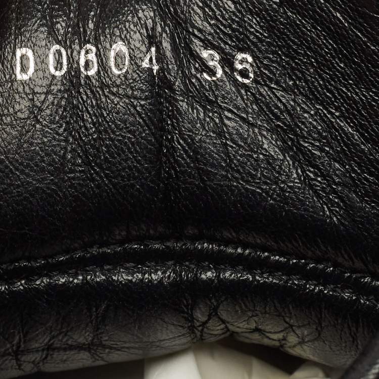 Pre Owned Dior Black Oblique Canvas and Suede High Top Sneakers Size 36