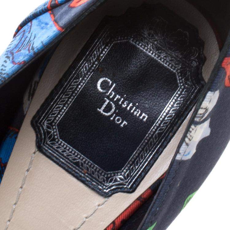مملوكة مسبقًا Dior Floral Printed Canvas Pointed Toe Pumps Size 37