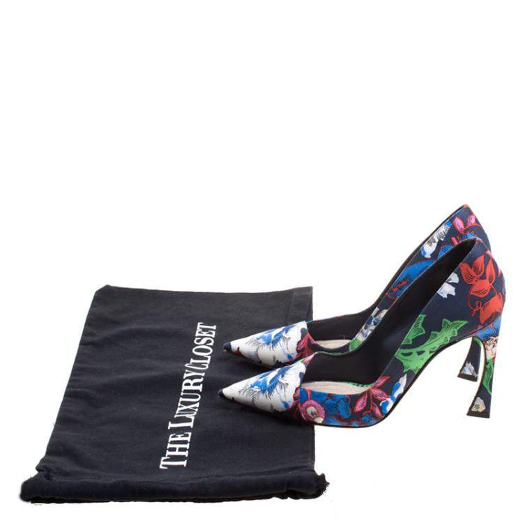 مملوكة مسبقًا Dior Floral Printed Canvas Pointed Toe Pumps Size 37