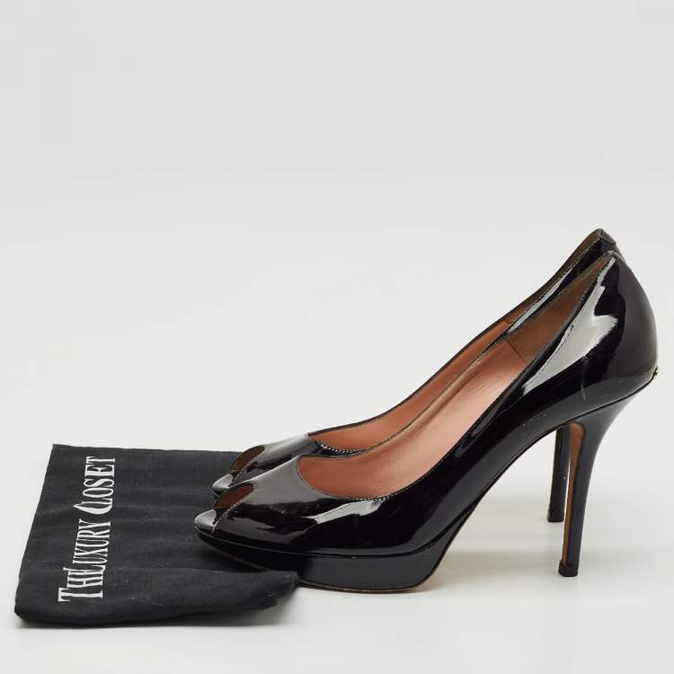 Pre Owned Dior Black Patent Leather Miss Dior Pumps Size 40