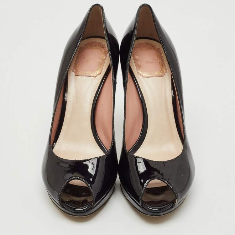 Pre Owned Dior Black Patent Leather Miss Dior Pumps Size 40