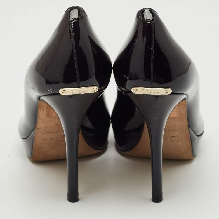 Pre Owned Dior Black Patent Leather Miss Dior Pumps Size 40