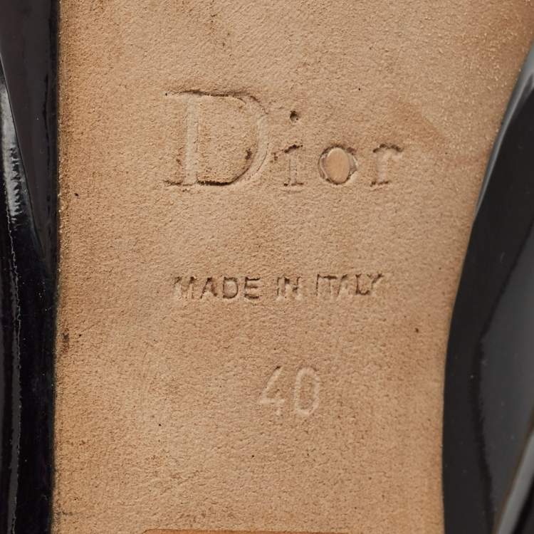 Pre Owned Dior Black Patent Leather Miss Dior Pumps Size 40
