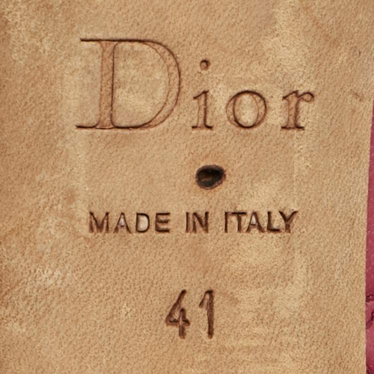 Pre Owned Dior Red Cannage Leather Bow Detail Peep Toe Pumps Size 41
